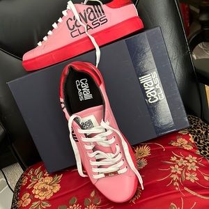 Vivid in pink and red sneakers by Cavalli 😻